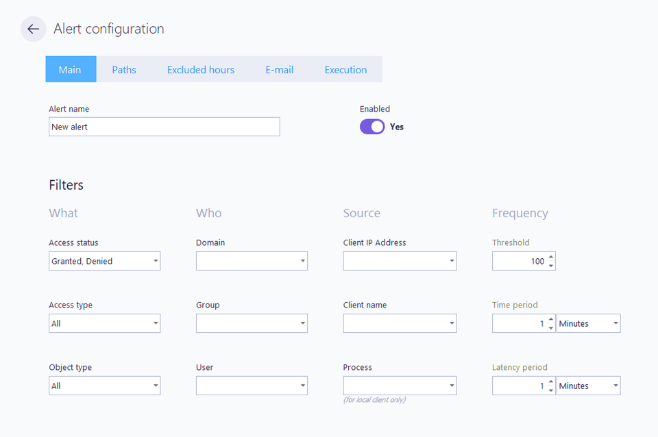 Alert configuration mass access