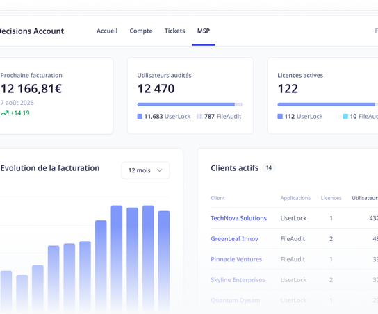 Plateforme de gestion des licences MSP