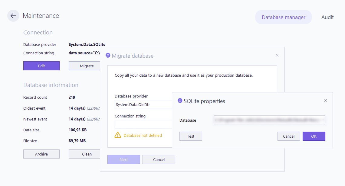 Migrate database Properties