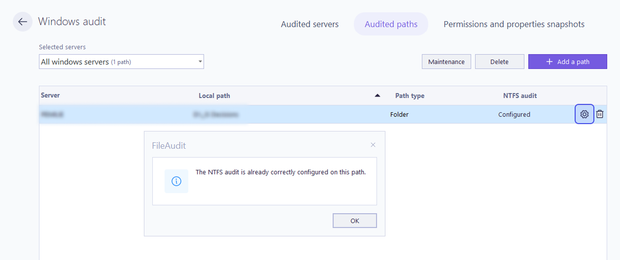 Check audit path