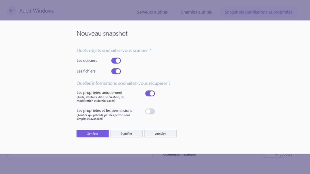 Nouveau snapshot