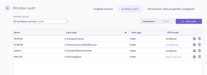 Windows Audited paths