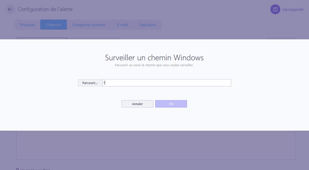 Surveiller un chemin Windows