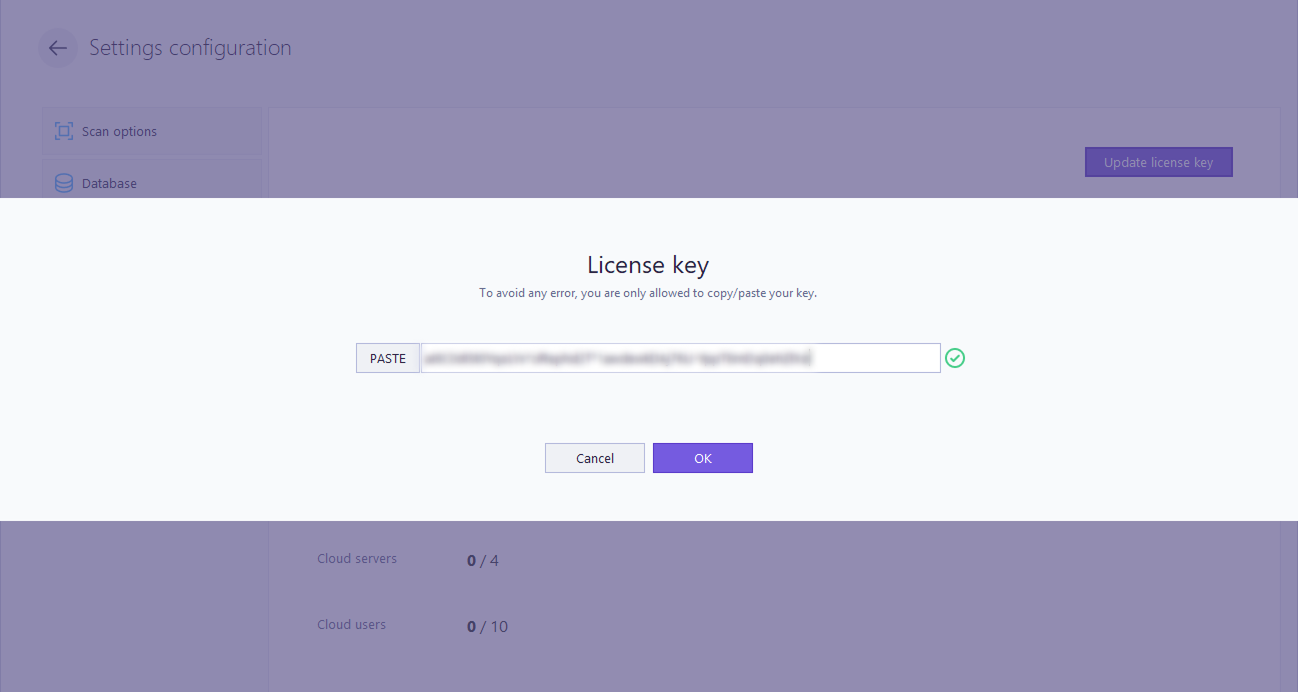Add license key