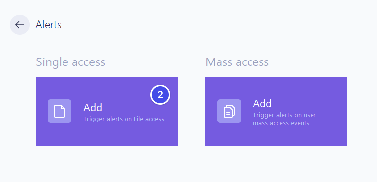 Add a single access alert