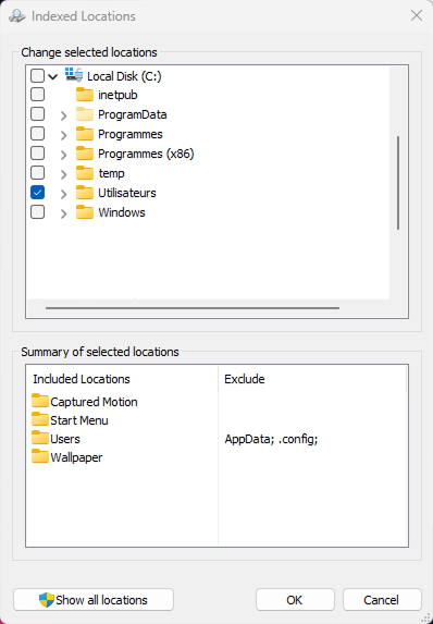 Indexed locations