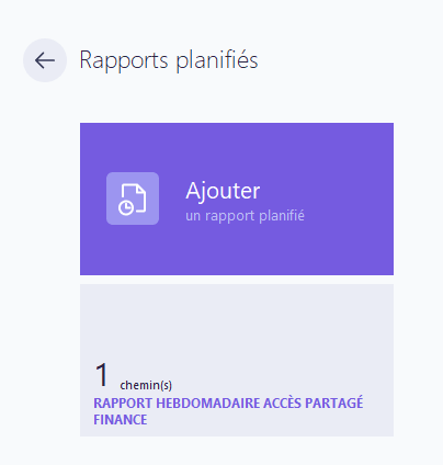 Liste des rapports planifiés