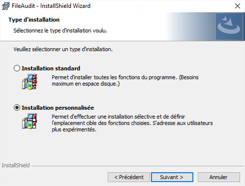 Installation personnalisée de FileAudit