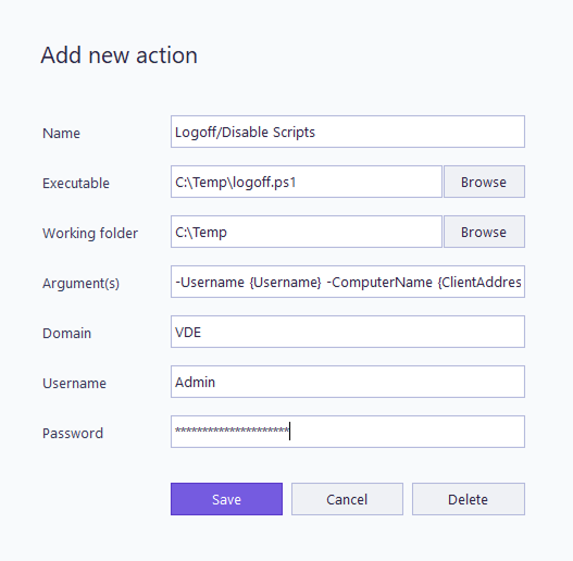 Add new action