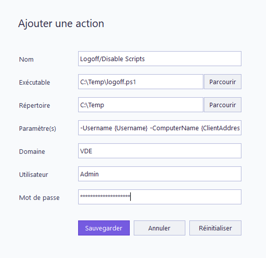 Ajouter une action
