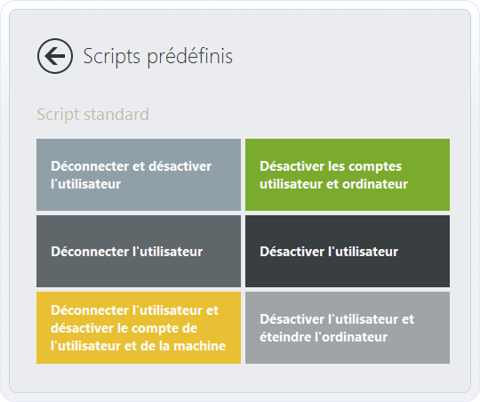 Scripts prédéfinis