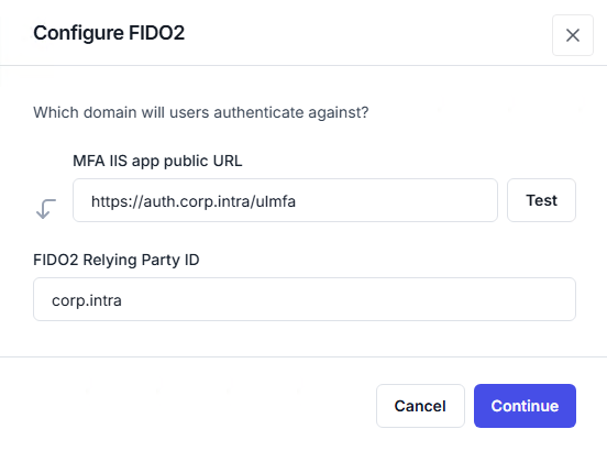 Enable FIDO2 security keys and approve relying party ID