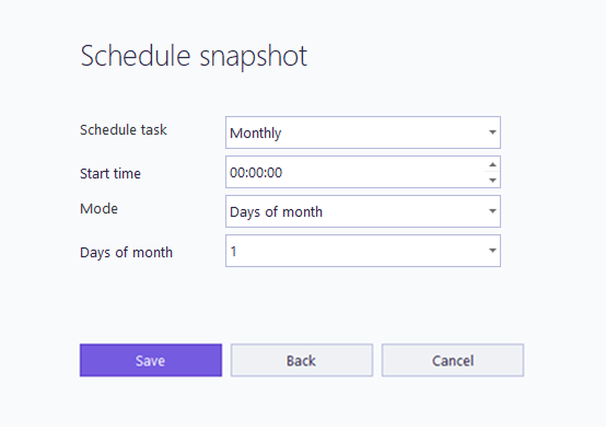 Schedule scapshot