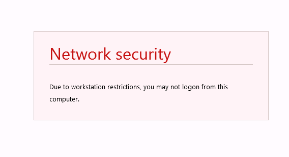 Deny logon workstation restriction message UserLock