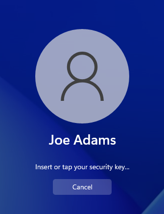 FIDO2 insert or tap key