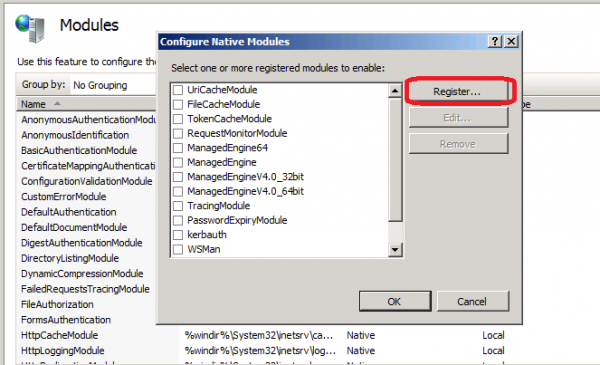 Configure native modules register