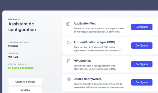Assistant de configuration SSO