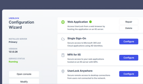 Configuration Wizard SSO