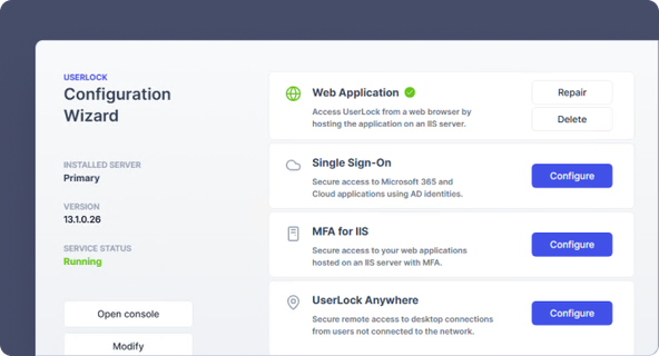 Configuration Wizard SSO