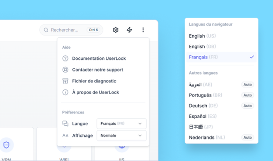 Plus de langues supportées