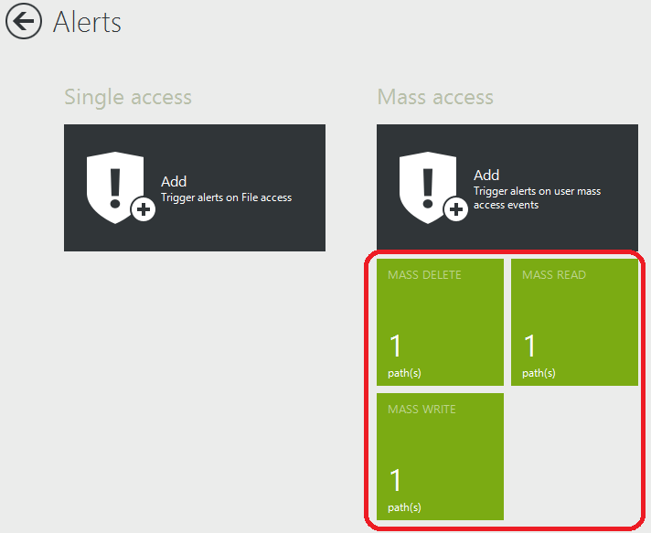 Create mass file access alerts