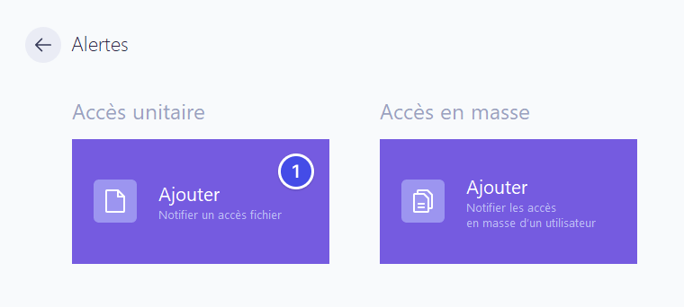 Ajouter une alerte accès unitaire
