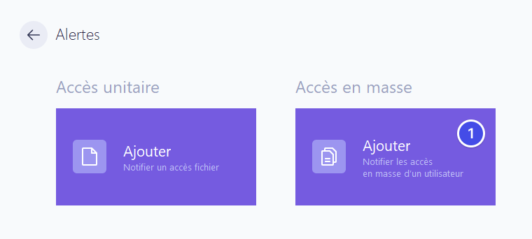 Ajouter une alerte accès en masse