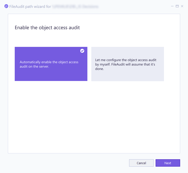 Enable the object access audit
