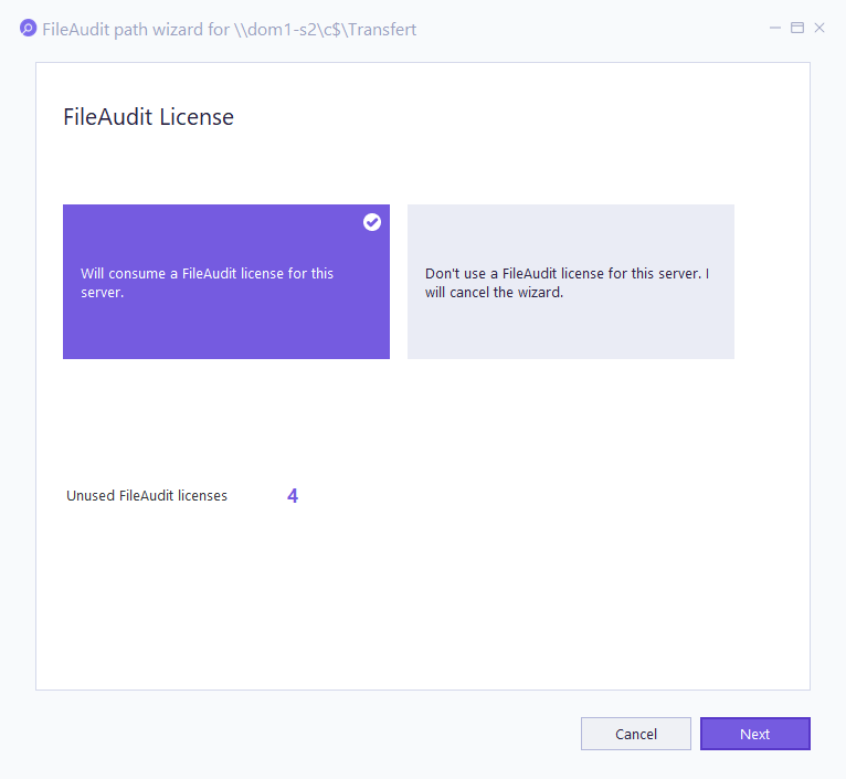 FileAudit path wizard License