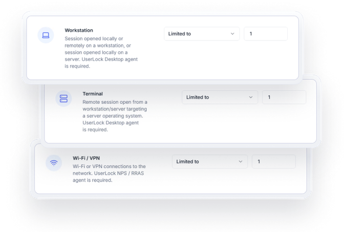Concurrent session control - session limits