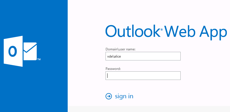 Outlook web access logon page