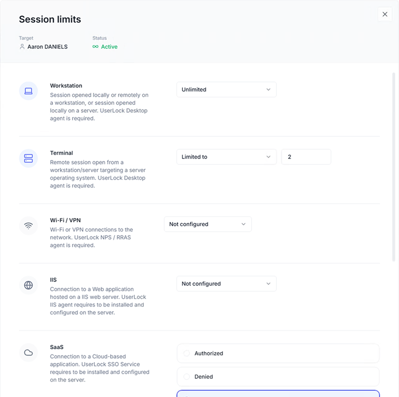 Active Directory logon restrictions for session limits
