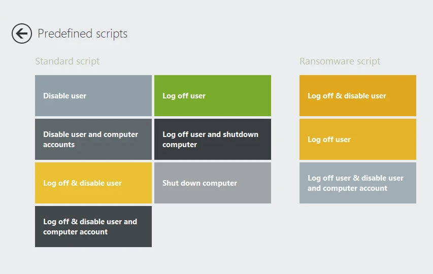Predefined scripts