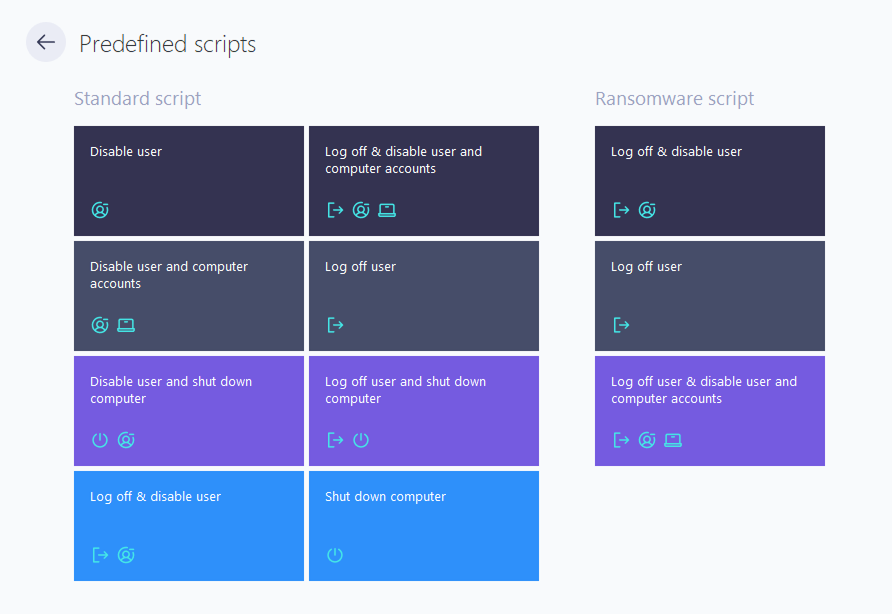 Predefined scripts