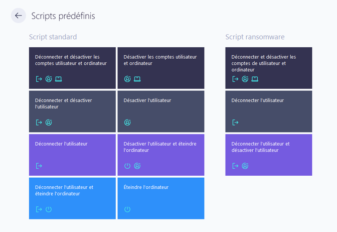 Scripts prédéfinis