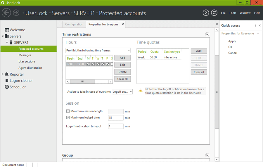 Windows network security hours restriction