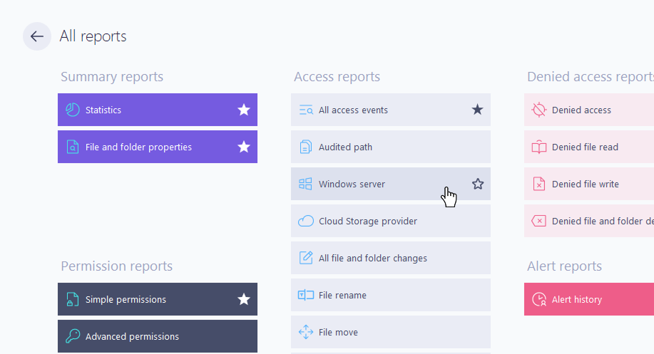 Add favorite reports