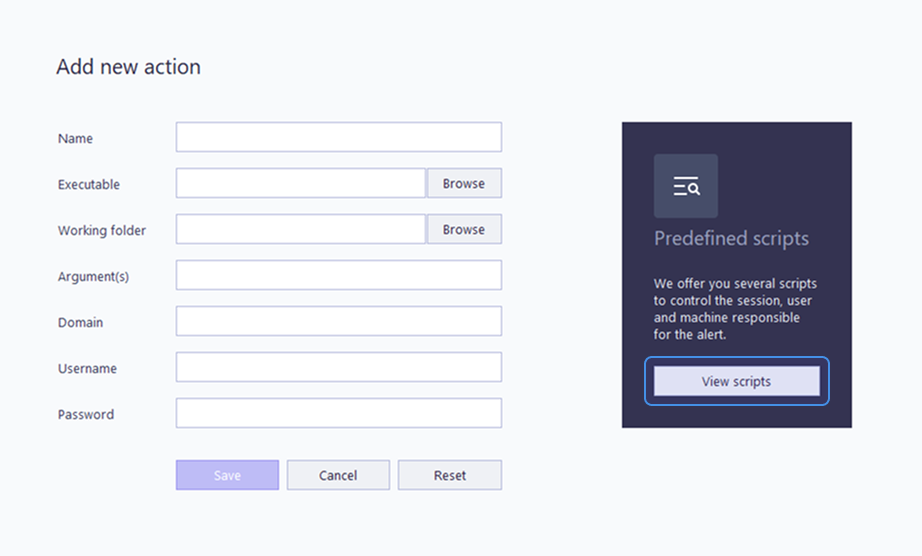 View predefined scripts