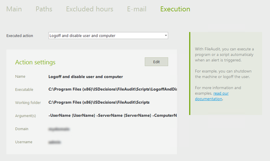 Execute a predefined script