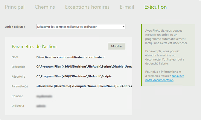 Exécution script - Désactiver l'utilisateur