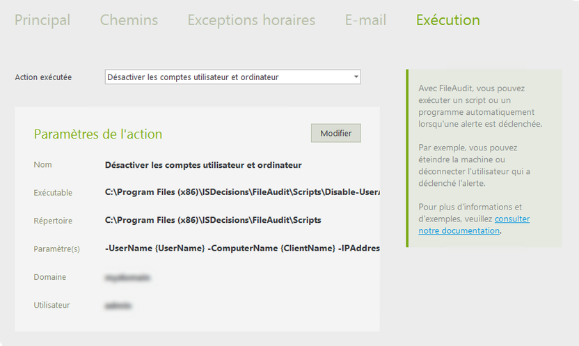 Exécution script - Désactiver l'utilisateur