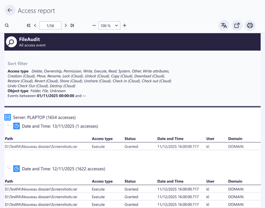 Access report