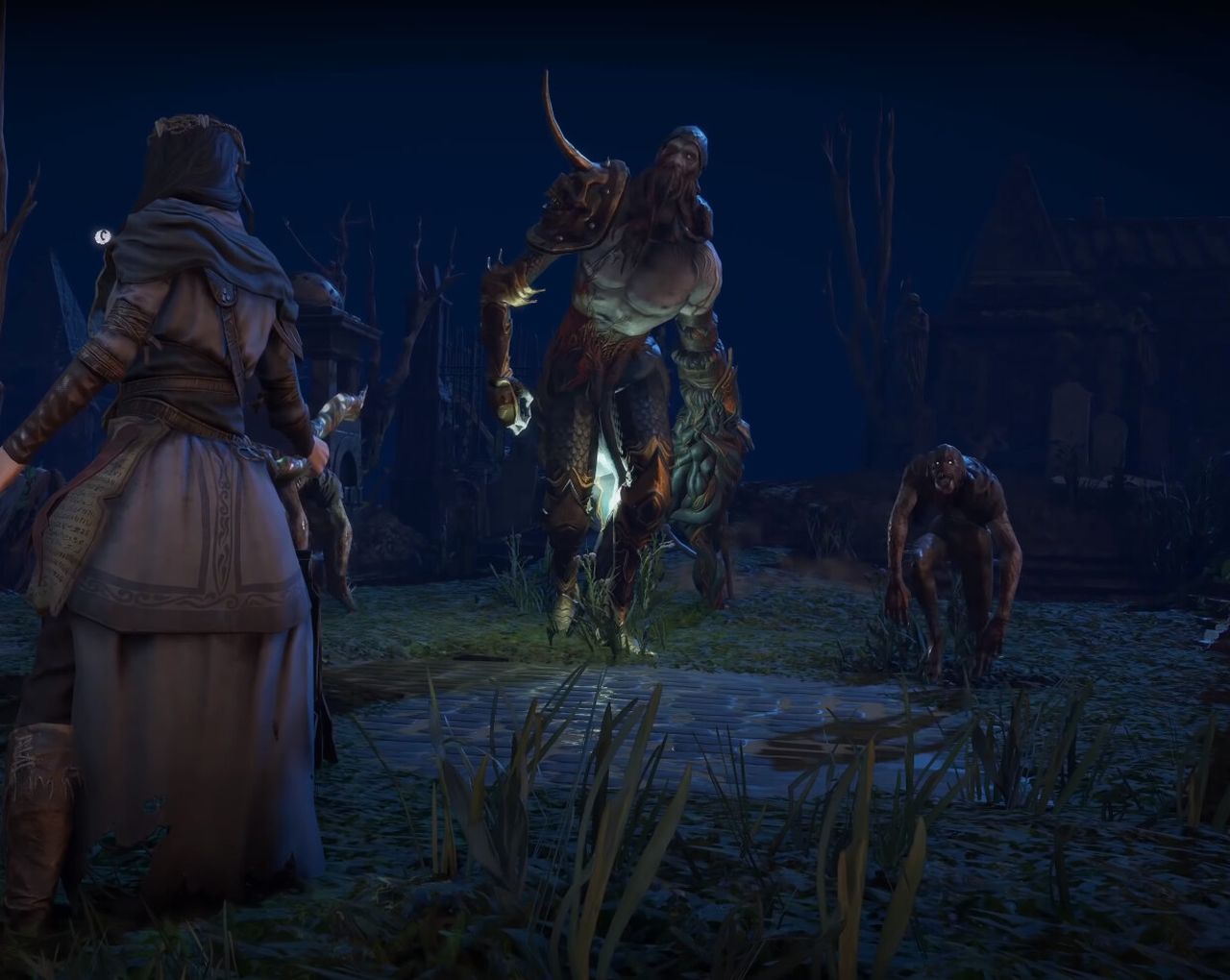 “Bitter Guy” character from Path of Exile, work by Gnomon graduate Caroline (Pricillia) Ng. The first image shows the character in-game. The second shows detailed character turnarounds and wireframe views. Concept by Roman Kupriianov.
