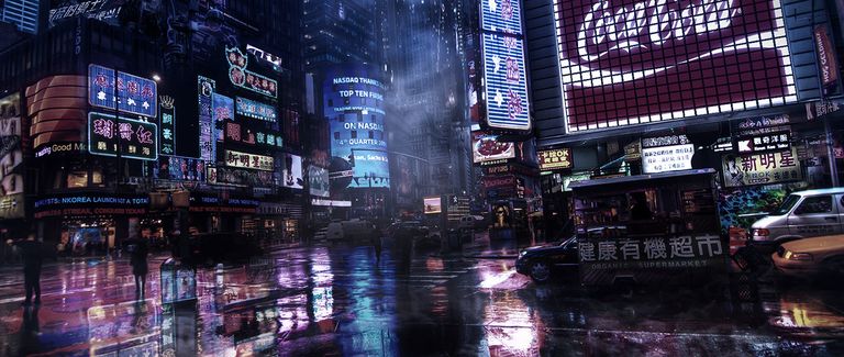 Cyber Punk City Art by Austin Heald