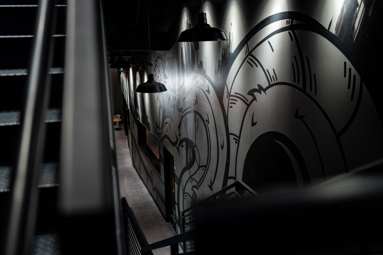 Hannah’s mural seen from the second floor of campus.