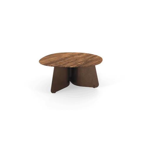Tisch Maona Nussbaum mit braunem Sockel