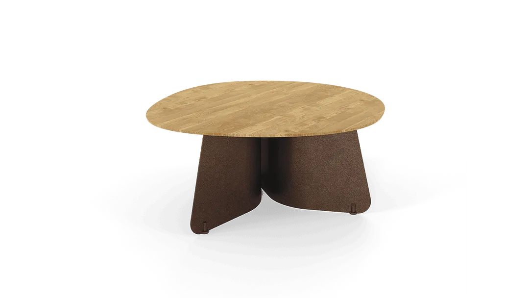 Tisch Maona Eiche natur mit braunem Sockel