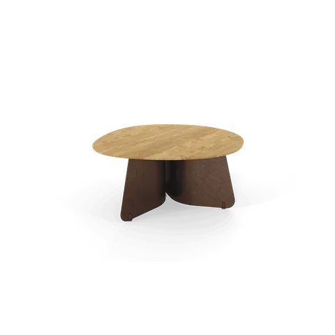 Tisch Maona Eiche natur mit braunem Sockel