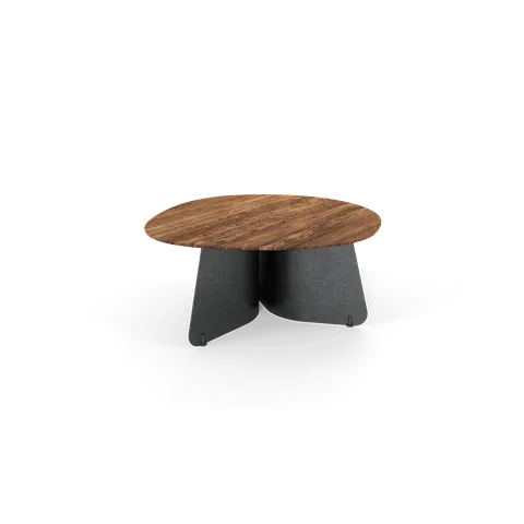 Tisch Maona Nussbaum mit onyxfarbenem Sockel