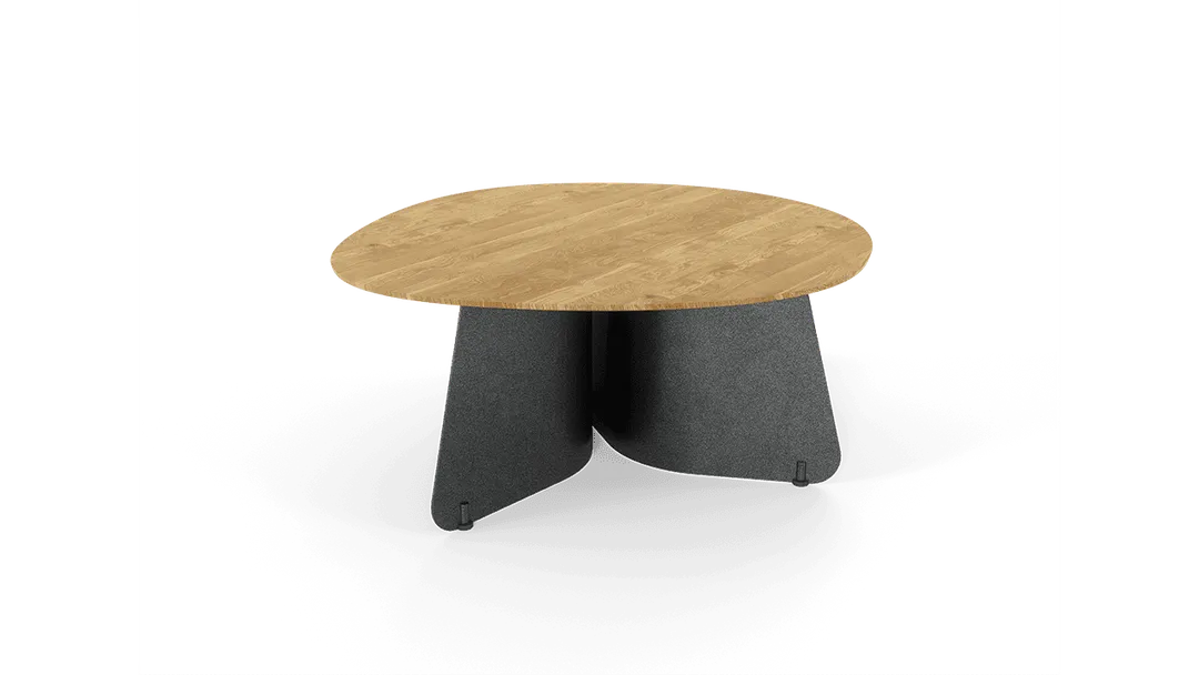 Tisch Eiche natur mit onyxfarbenem Sockel